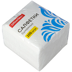 Салфетки бум 23*23 100шт/уп 1-слойн белые OFFICECLEAN