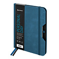 Ежедневник 2025 А5 168л кожзам BRAUBERG NOTE синий