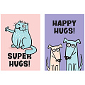 Бизнес-тетрадь А6 64л ЛАЙТ HAPPY HUGS клетка/тв обложка 9091