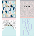 Тетрадь А5 48л клетка BEAUTY SHAPES тиснение/на скрепке