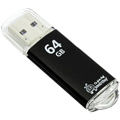Флеш-память 64Гб USB 2.0 SMART BUY V-CUT металл корпус черный