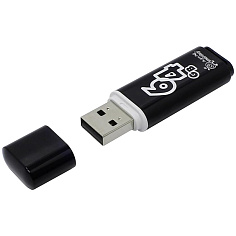 Флеш-память 64Гб USB 2.0 SMART BUY GLOSSY черный
