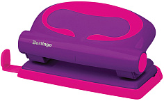 Дырокол 10л BERLINGO FUZE фиолетовый с линейкой