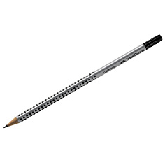 Карандаш черногр НВ с ластиком дерево трехгранный FABER-CASTELL GRIP 2001 FC 117200