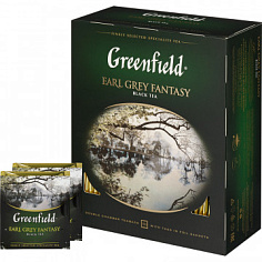 Чай черный GREENFIELD EARL GREY с бергамотом 100 пакетиков
