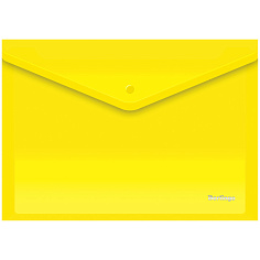 Папка-конверт А4 на кнопке 180мкм BERLINGO желтый