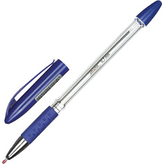 Ручка шарик синяя масляная рез/грип игол/након 0,7мм ATTACHE