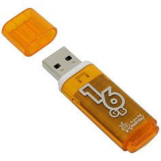 Флеш-память 16Гб USB 2.0 SMART BUY GIOSSY оранжевый