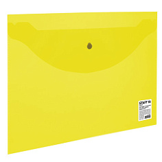 Папка-конверт А4 на кнопке 120мкм желтая