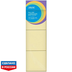 Стикер 38х51мм 3шт по 100л ATTACHE BRIGHT COLOURS желтый