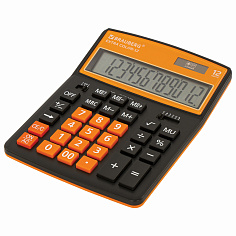 Калькулятор 12 разрядов BRAUBERG EXTRA COLOR-12BKRG настольный черно-оранжевый
