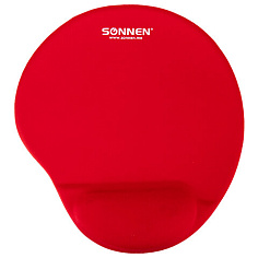Коврик для мыши с подушкой SONNEN полиуретан/лайкра красный