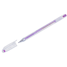 Ручка гелевая розовая металлик 0,5мм CROWN HJR-500GSM