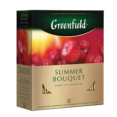 Чай фруктовый GREENFIELD SUMMER BOUGUET 100 пакетиков  малина-гибискус-шиповник