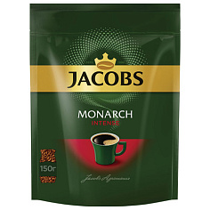Кофе растворимый JACOBS MONARCH INTENSE 150 г сублимированный мягк уп 37804