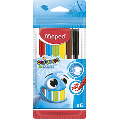 Фломастеры 6цв MAPED COLOR PEPS OCEAN ультрасмывающиеся 845723