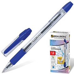 Ручка шарик синяя рез/грип 0,35мм BRAUBERG SAMURAI