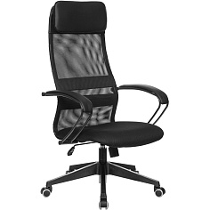 Кресло офисное EASY CHAIR 655TTW искуств кожа/сетка/пластик черный с подголовником