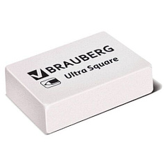 Ластик каучук 26х18х8мм BRAUBERG ULTRA SQUARE белый