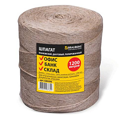 Шпагат 1200м 1,5кг BRAUBERG джутовый полиров