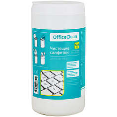Салфетки для пластиковых поверхностей влажные в тубе 100шт/уп OfficeClean