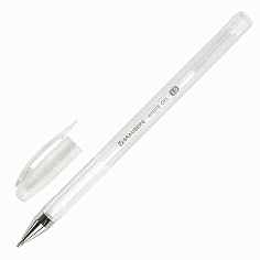 Ручка гелевая белая пастель 0,5мм BRAUBERG WHITE PASTEL
