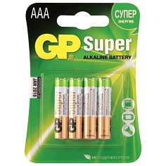 Батарейка AAA LR03 4шт/уп GP SUPER ALKALINE 1.5В 24A-2CR4