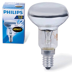 Лампа накаливания 60Вт E14 PHILIPS Spot R50 30D зеркальная колба