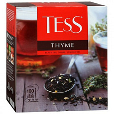 Чай черный TESS ТАЙМ 100 пакетиков с чабрецом и цедрой лимона