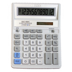 Калькулятор 12 разрядов CITIZEN SDC-888XWH настольный белый