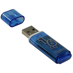 Флеш-память 16Гб USB 2.0 SMART BUY GIOSSY голубой