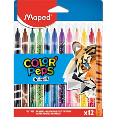 Фломастеры 12цв MAPED COLOR'PEPS ANIMALS смываемые 845403