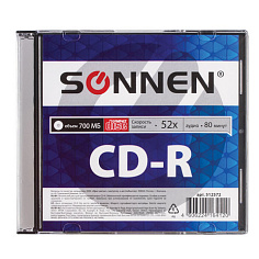 Диск CD-R SONNEN 700Mb 52х Slim Case