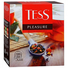Чай фруктовый TESS PLEASURE 100 пакетиков с шиповником и яблоком