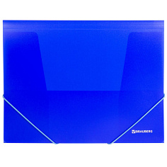 Папка на резинке А4 пластик BRAUBERG NEON 0,5мм синяя