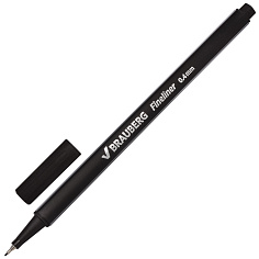 Ручка линер 0,4мм черная BRAUBERG AERO трехгранная