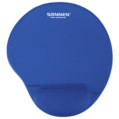 Коврик для мыши с подушкой SONNEN полиуретан/лайкра синий
