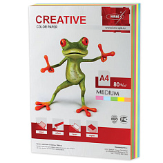 Бумага CREATIVE color А4 80г/м2 250л цветная медиум БОpr-250r