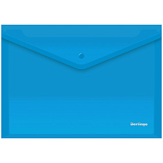 Папка-конверт А4 на кнопке 180мкм BERLINGО синий