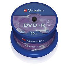 Диск DVD+R VERBATUM AZO MATT SILVER 16х 4,7GB 50шт 43550