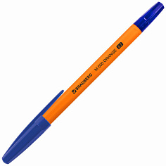 Ручка шарик синяя 0,35мм BRAUBERG M-500 ORANGE оранжевый корпус