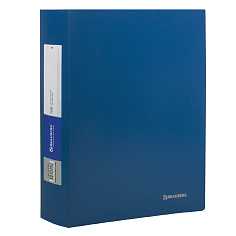 Папка файл 100л BRAUBERG OFFICE 0,8мм синий