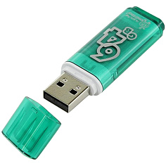 Флеш-память 64Гб USB 2.0 SMART BUY GLOSSY зеленый