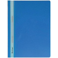 Скоросшиватель пласт А4 180мкм прозр верх BERLINGO синяя