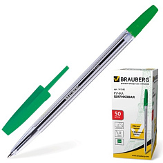 Ручка шарик зеленая 0,5мм BRAUBERG LINE