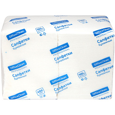 Салфетки бум 24х24 400шт/уп 1-слойн белые OFFICECLEAN Profi Pack