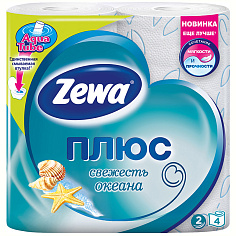 Бумага туалетная 2сл 4шт/уп 23м белая ZEWA PLUS 144051