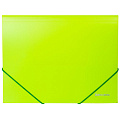 Папка на резинке А4 пластик BRAUBERG NEON 0,5мм зеленая