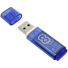 Флеш-память 8Гб USB 2.0 SMART BUY GLOSSY голубой