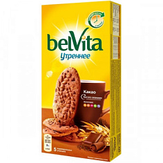 Печенье ЮБИЛЕЙНОЕ BELVITA УТРЕННЕЕ какао 225г